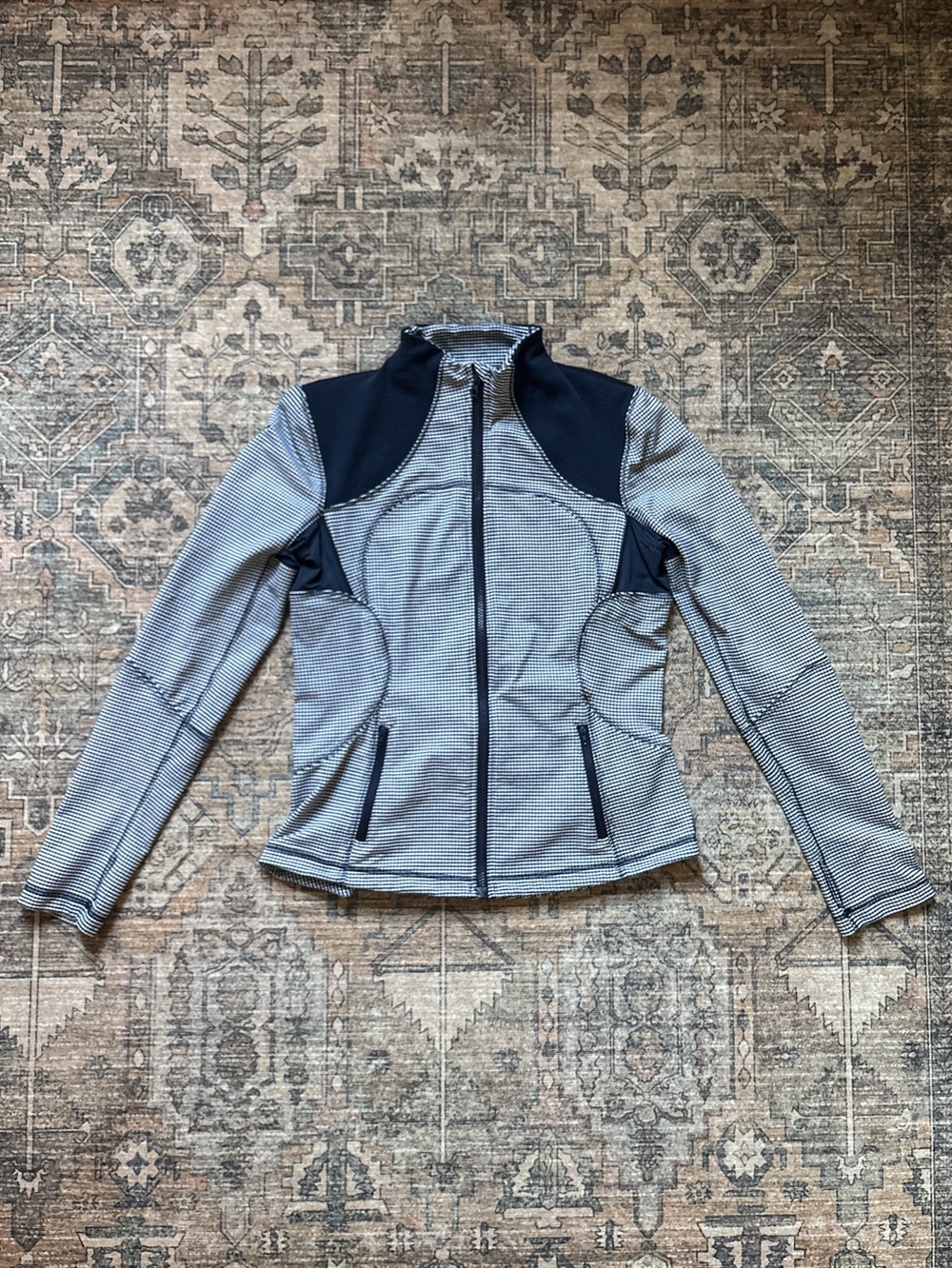 Lululemon Define Jacket Original Luon Textured Jacquard Navy White Size 12